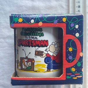 Vintage 1980’s Cartoon Santa coffee mug